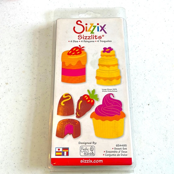Sizzix Sizzlits 4 Dies 654485 Sweet Set - Picture 1 of 5